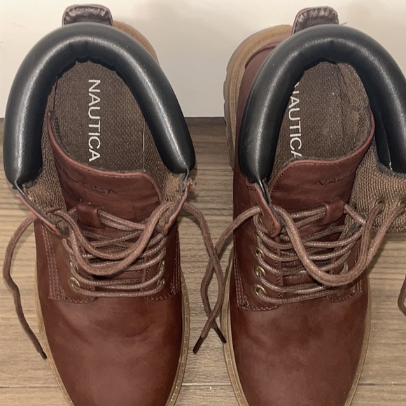 Nautica boots Men’s 9  one time worn brown leather boots - Picture 6 of 7